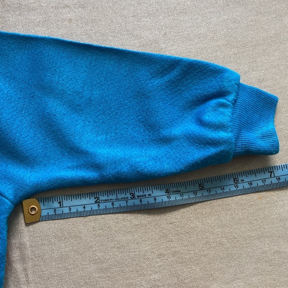 Ruth Scharf vintage 80s turquoise unisex appliqué sweatshirt sz 18 mos - Picture 8 of 10